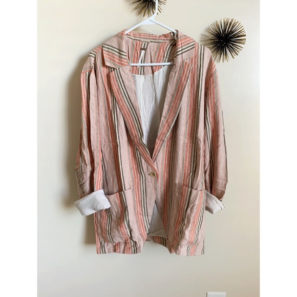 Women's Free People Simply Stripe Blazer - Picture 4 of 8